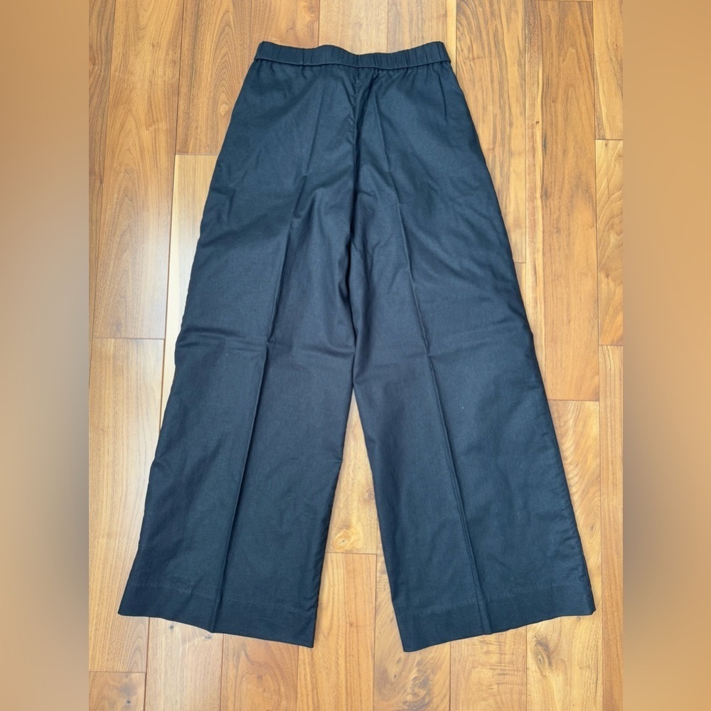 Banana Republic Linen-Blend Wide-Leg Pant Pleated - Black size 2 - Picture 12 of 16